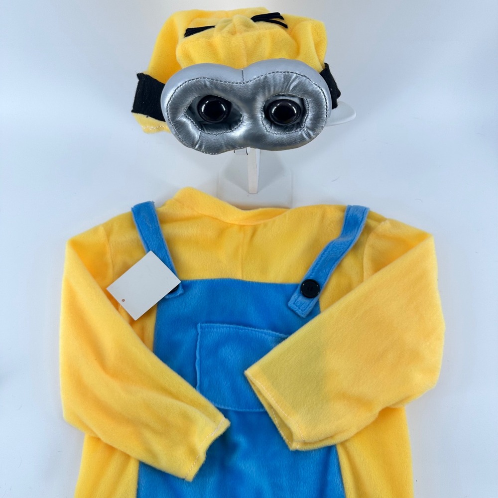 Rubies Minion Costume Jumpsuit Yellow Blue Fleece 3T 4T